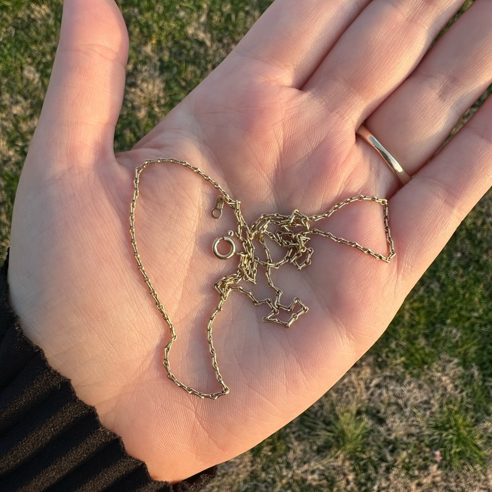 Vintage 14k wheat (?) chain necklace - Picture 4 of 8